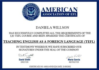 The TEFL certificate
