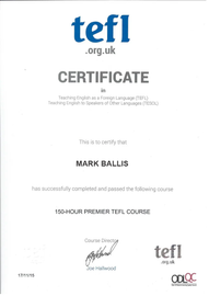 TEFL Org certification